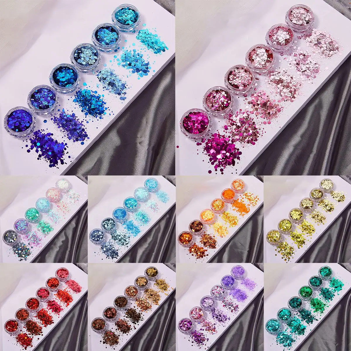 Resin Glitter Pack - 6 Warna/Set Resin Sequin Berkilau Untuk