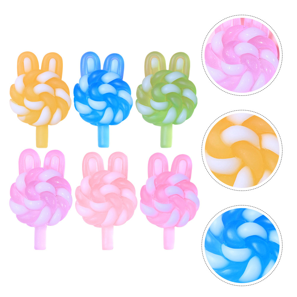 Resin Craft Material - 24 Buah Liontin Resin Plastik Bercahaya