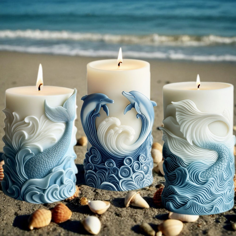 Resin Ocean Wave Mold - Cetakan Lilin Silikon Tema Laut Cetakan