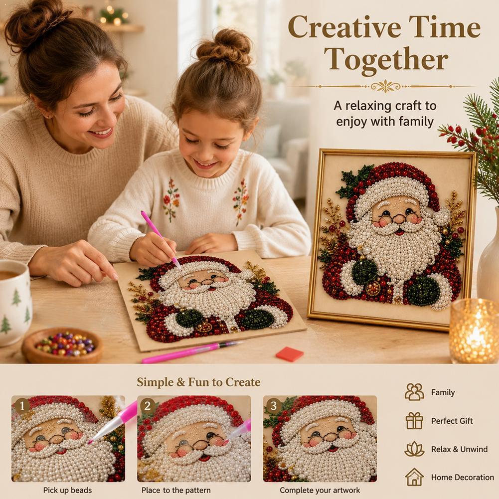 Resin Craft Kit - Kit Seni Mutiara Santa Claus Natal