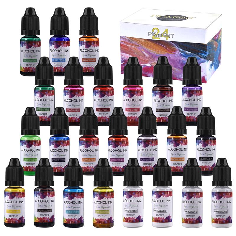 Resin Pigment Set - 24 Warna/Set 10Ml Tinta Seni Pigmen