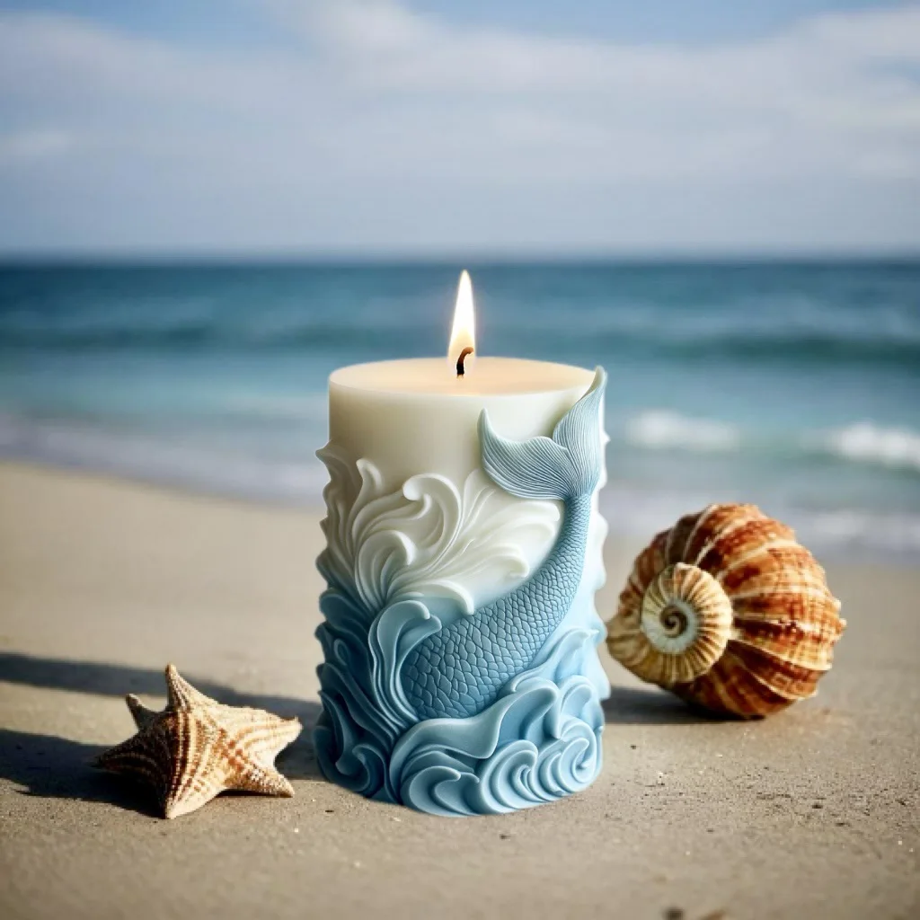 Resin Ocean Wave Mold - 2024 cetakan silikon silinder busa ombak