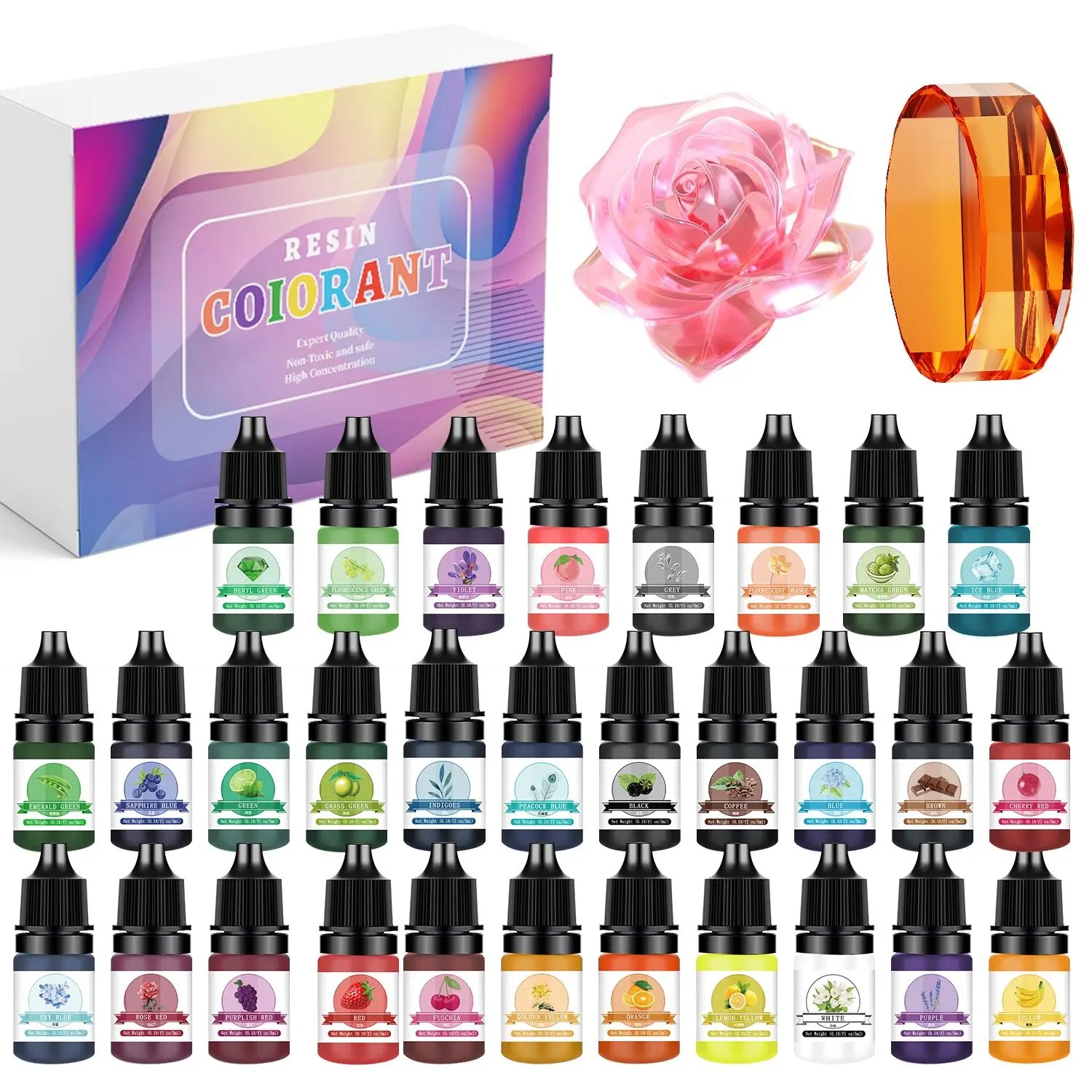 Epoxy Uv Resin Kit - 30 Warna 5ml Kit Pigmen Resin