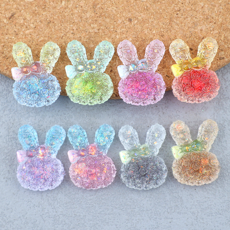 Resin Craft Material - 5PCS 18*25mm Cabochon Resin Kelinci Bercahaya