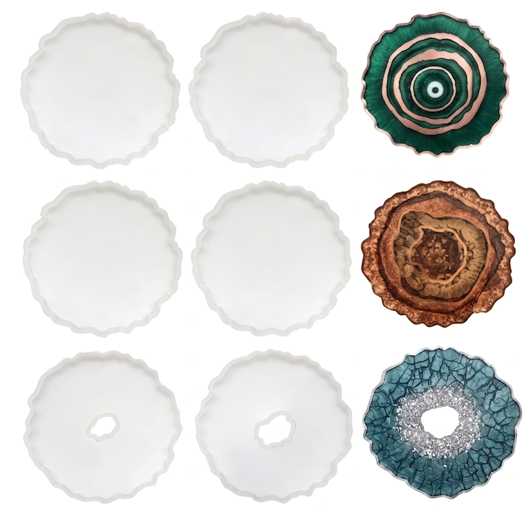 Geode Mold Silicone - 6 buah cetakan silikon untuk alas
