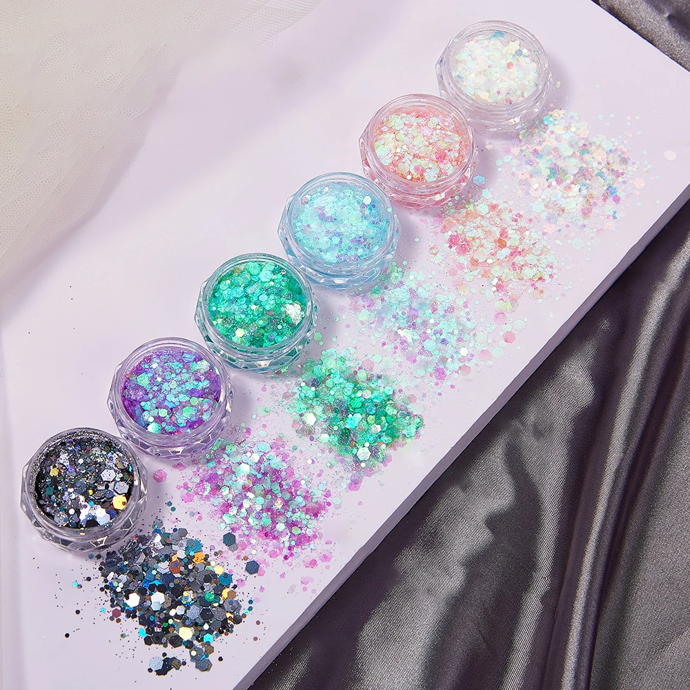 6 Warna/Set Resin Sequin Berki - Resin Glitter Pack ulasan dan harga