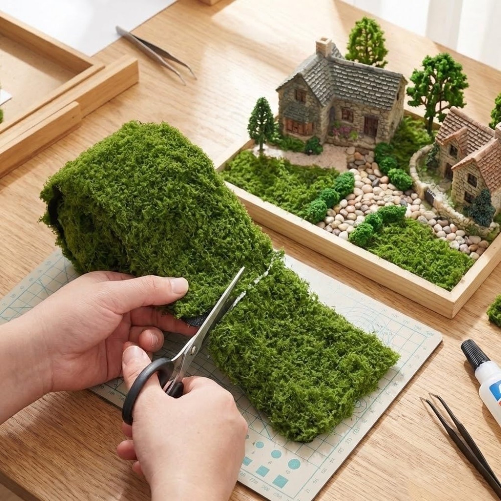 Alas Lumut Palsu, Taplak Meja  - Terrarium Moss Art ulasan dan harga