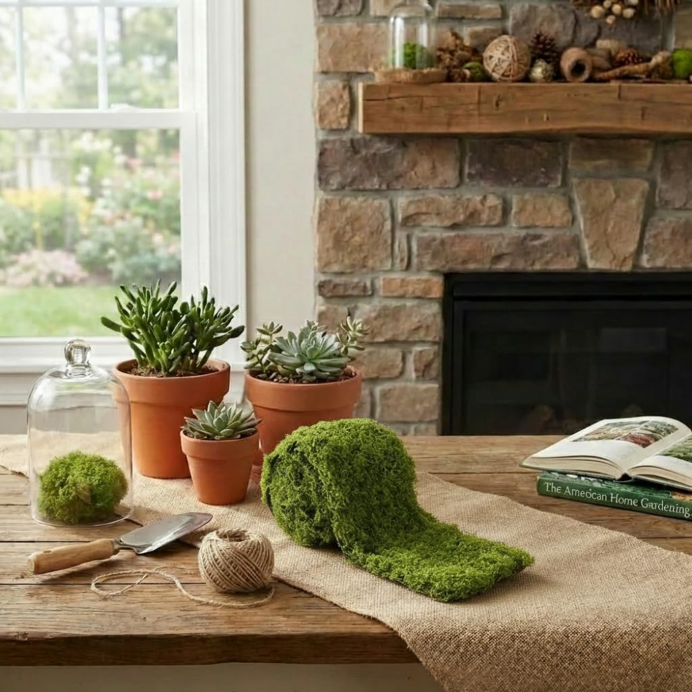 Alas Lumut Palsu, Taplak Meja  - Terrarium Moss Art ulasan dan harga
