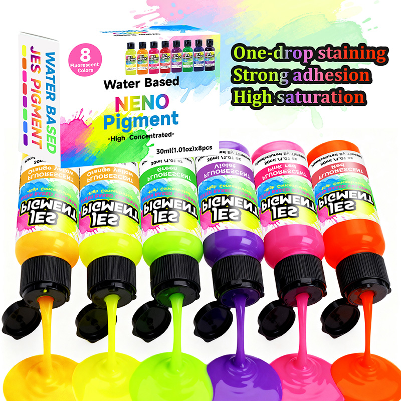 8 warna/set pigmen fluoresen,  - Resin Pigment Set ulasan dan harga