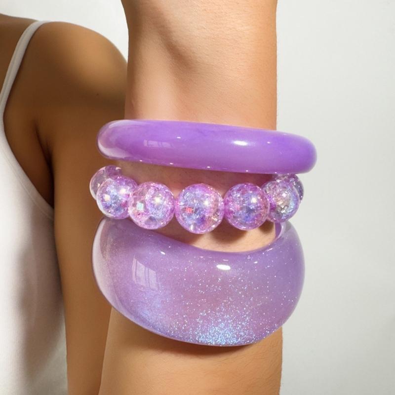P9FE Paket 1 Set Gelang Bangle - Resin Glitter Pack ulasan dan harga