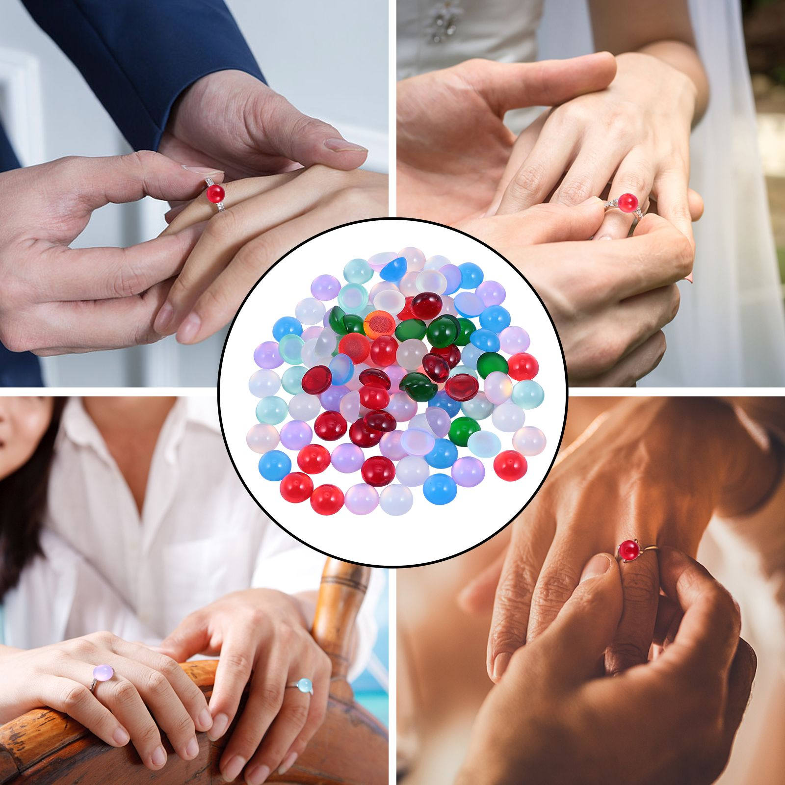 100Pcs Bahan Permukaan Cincin  - Resin Craft Material ulasan dan harga