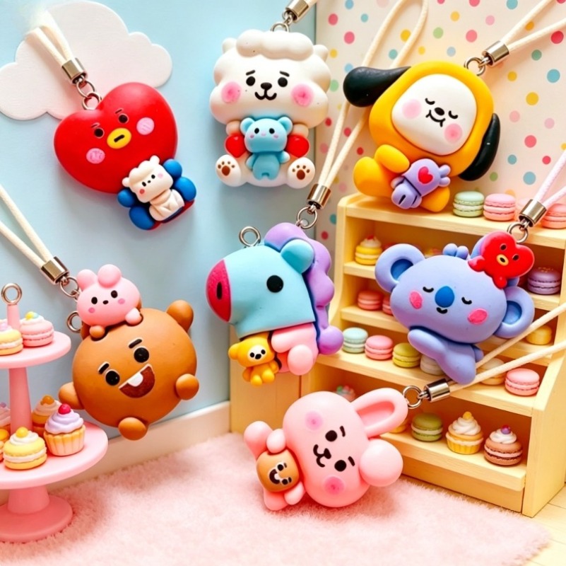 7pcs BT21 Resin Kartun Charm A - Resin Craft Material ulasan dan harga