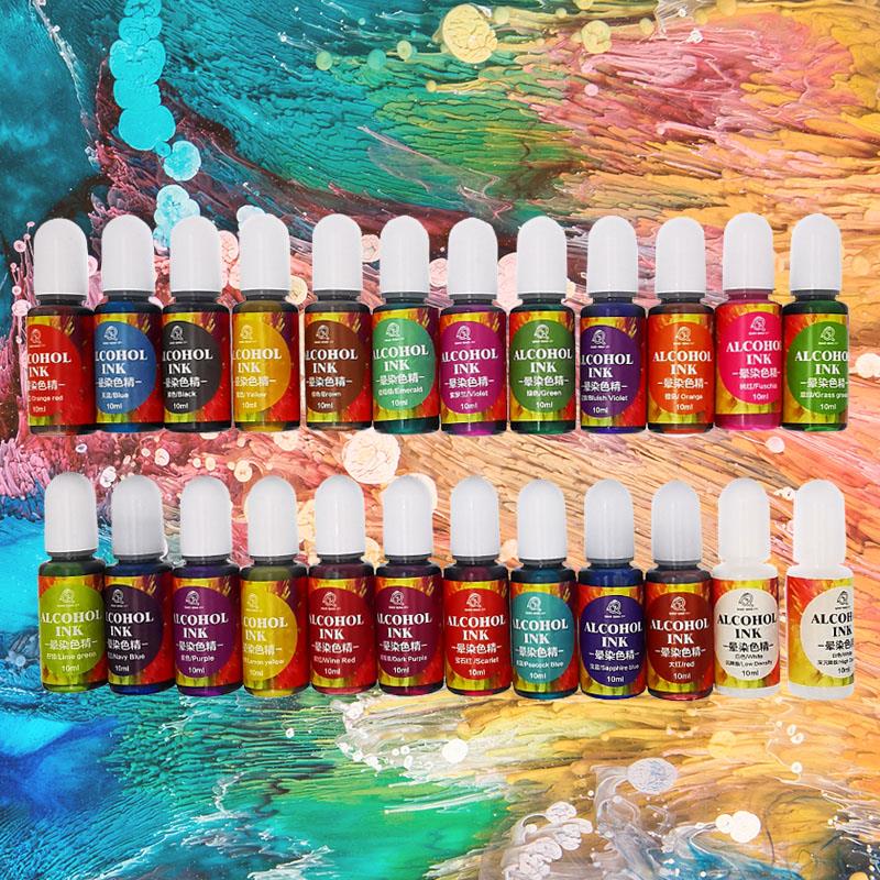 24 warna 10ml tinta seni alkoh - Resin Dye Alcohol ulasan dan harga