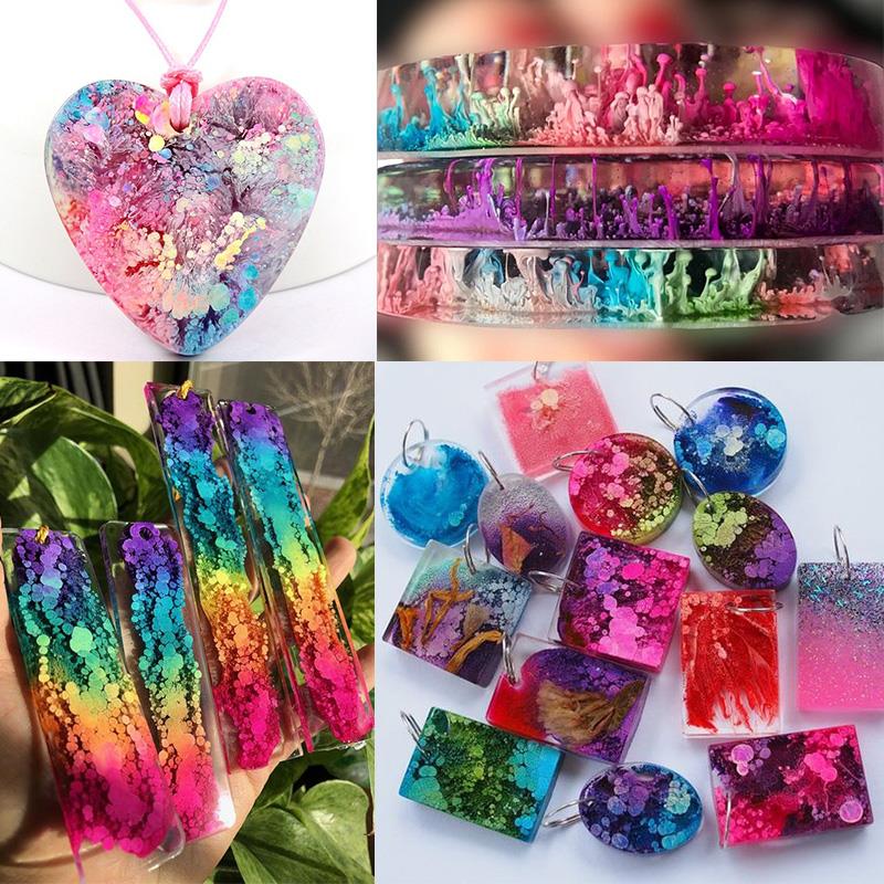 24 warna 10ml tinta seni alkoh - Resin Dye Alcohol ulasan dan harga