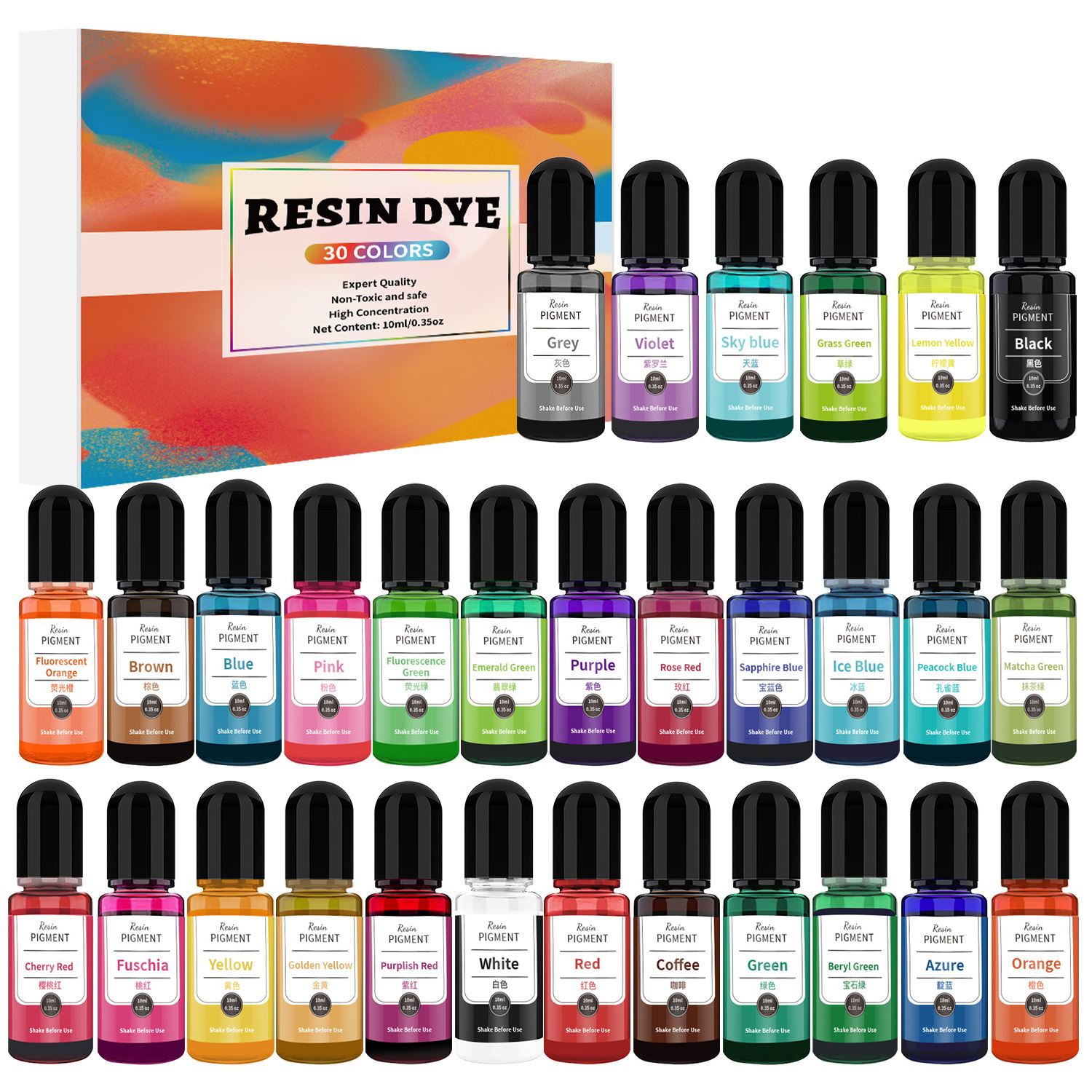 24/30 warna Set 10ml Epoxy Res - Resin Dye Alcohol ulasan dan harga