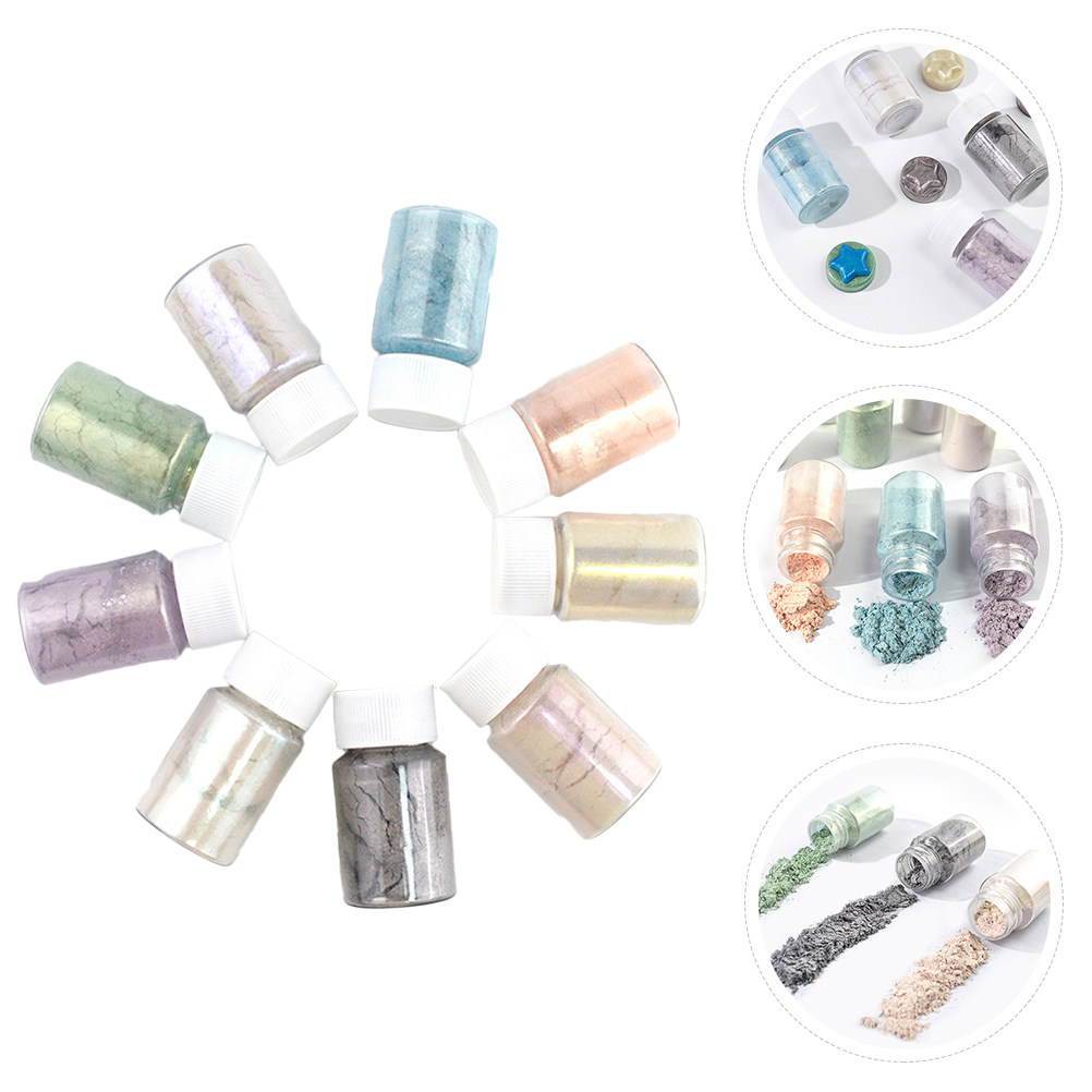 9Pcs Set Bubuk Pigmen Mika Ber - Resin Pigment Set ulasan dan harga