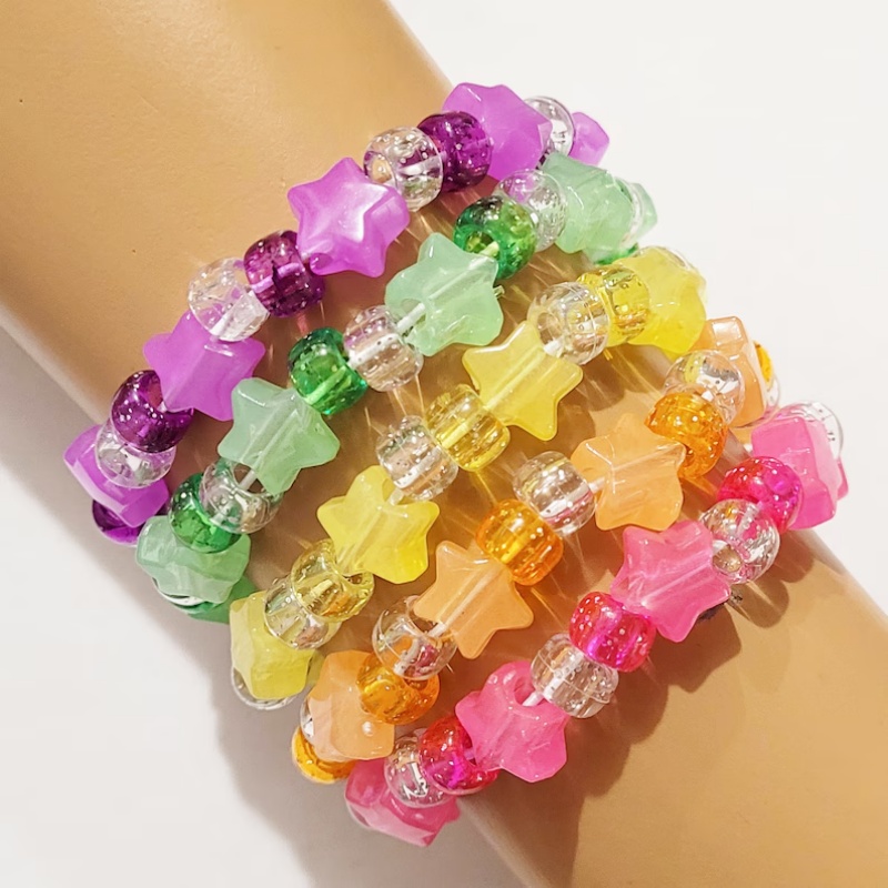 5 Set Gelang Kandi Bintang Cah - Resin Glitter Pack ulasan dan harga